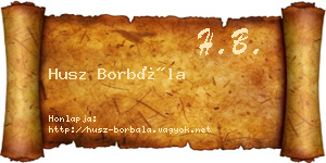 Husz Borbála névjegykártya